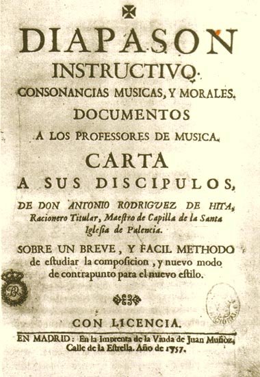 imagen del texto educativo publicado por el tradista musical valverdense en 1757