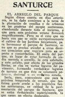 Escrito sobre el arreglo del parque