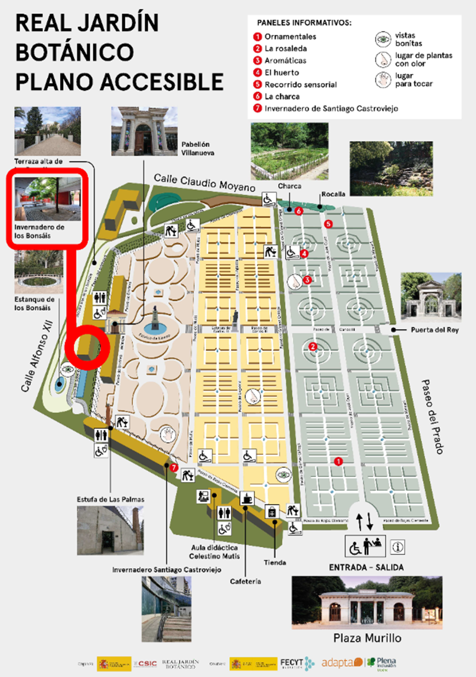 Plano accesible del Real Jardín Botánico