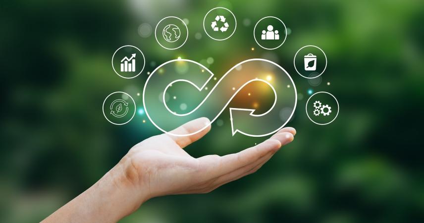 Graphic symbolizing the circular economy 