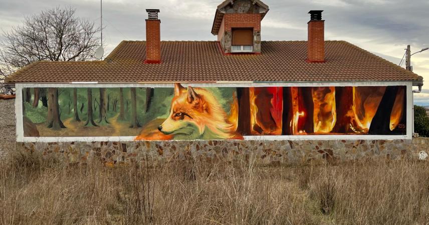 Mural de un zorro